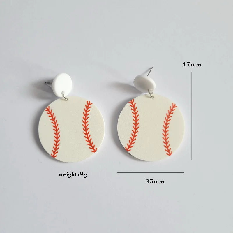 Sports Ball Drop Earrings Set