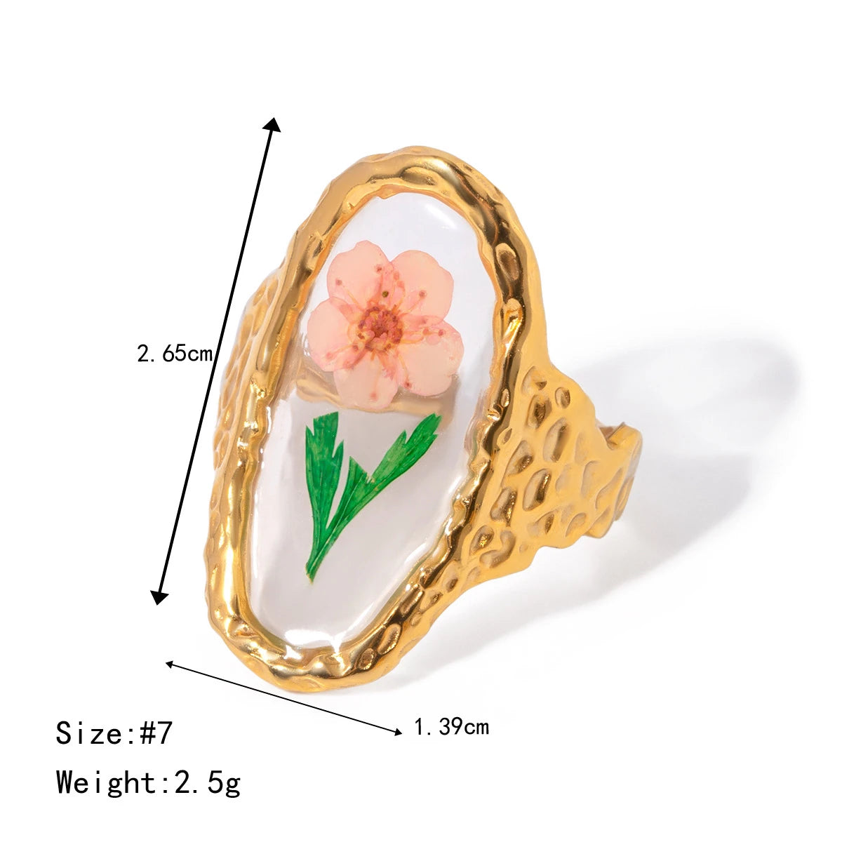 Pressed Flower Botanical Ring