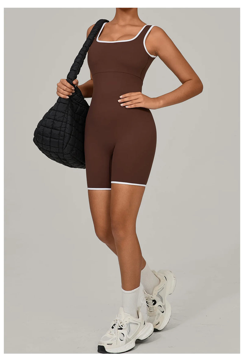 Square Neck Active Romper