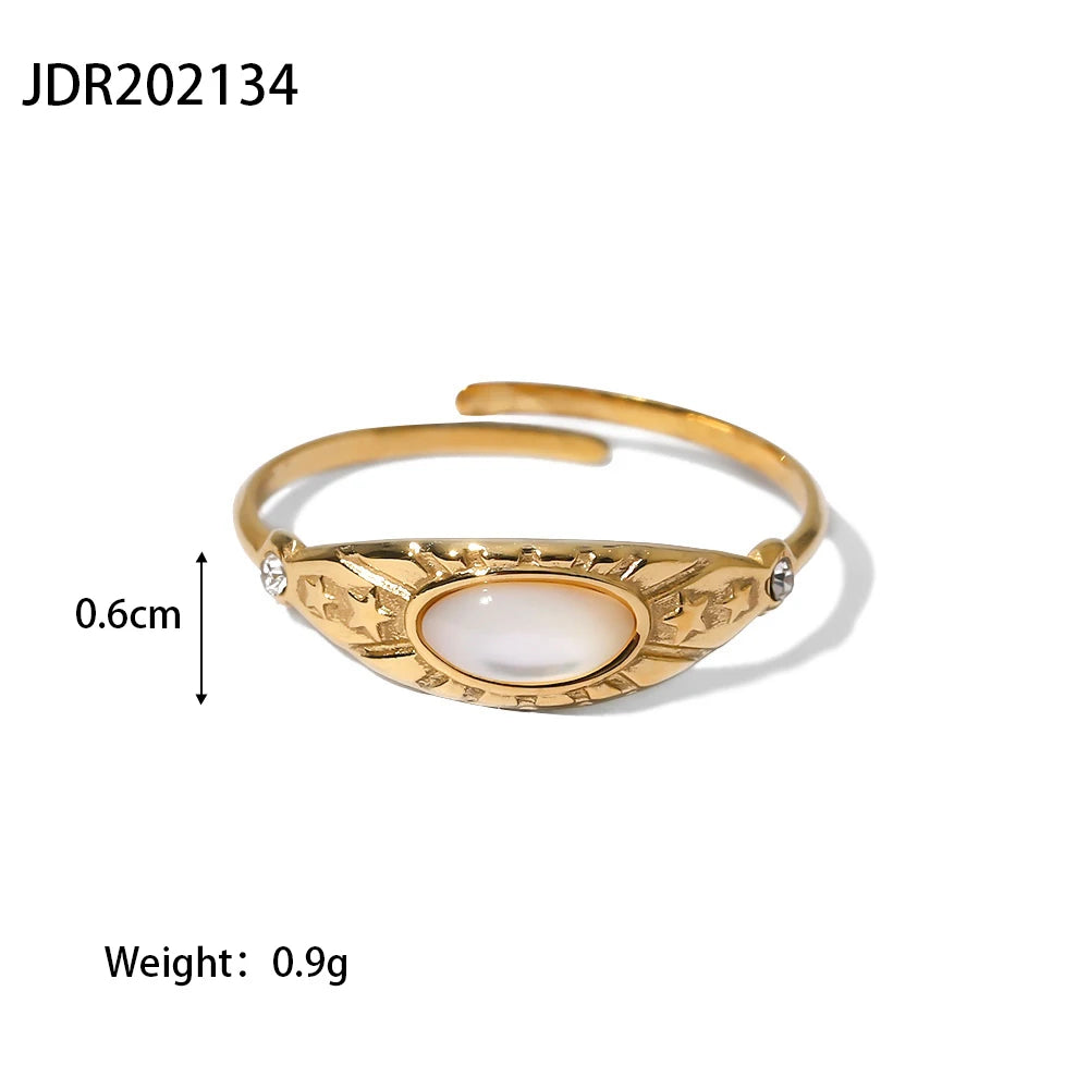 Boho Gemstone Statement Ring Set
