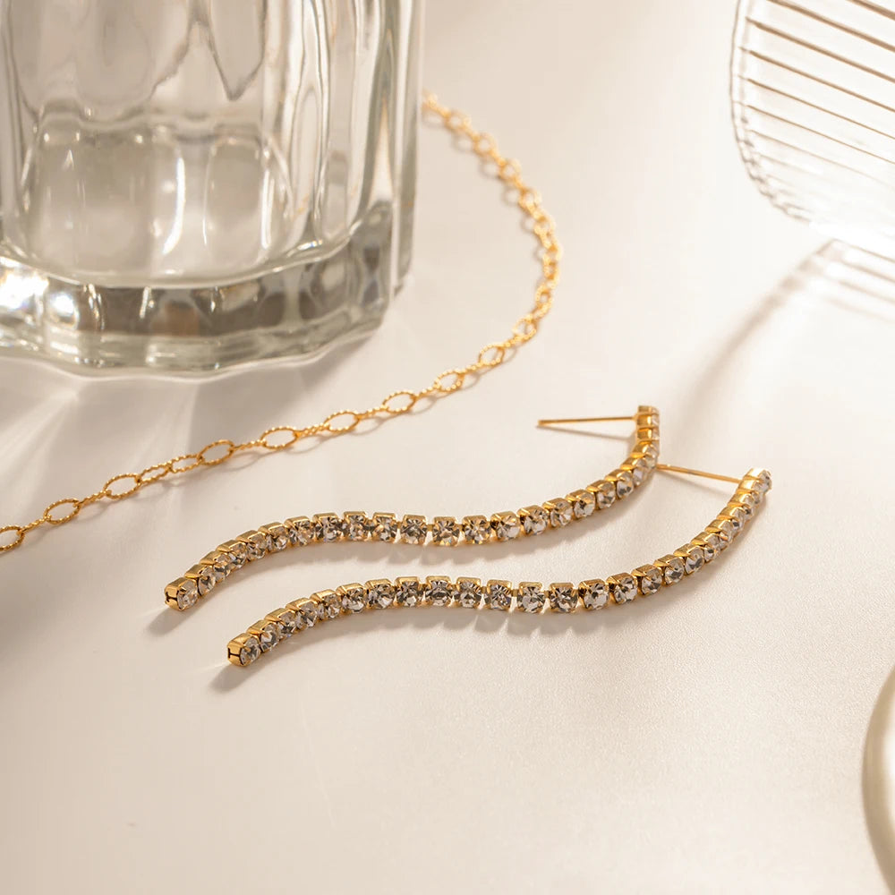 Crystal Bar Drop Earrings