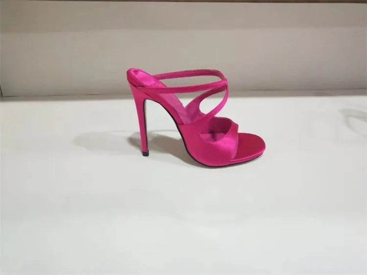 Strappy Satin High Heel Sandals