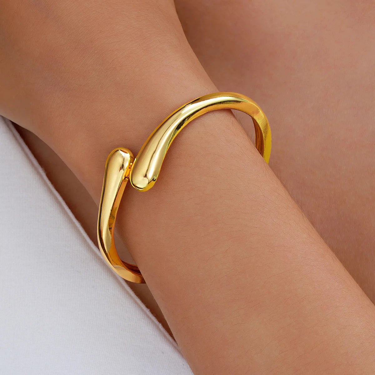 Gold Twist Cuff Bracelet