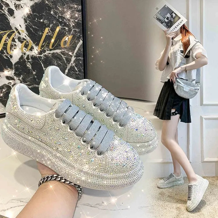 Rhinestone Platform Sneakers