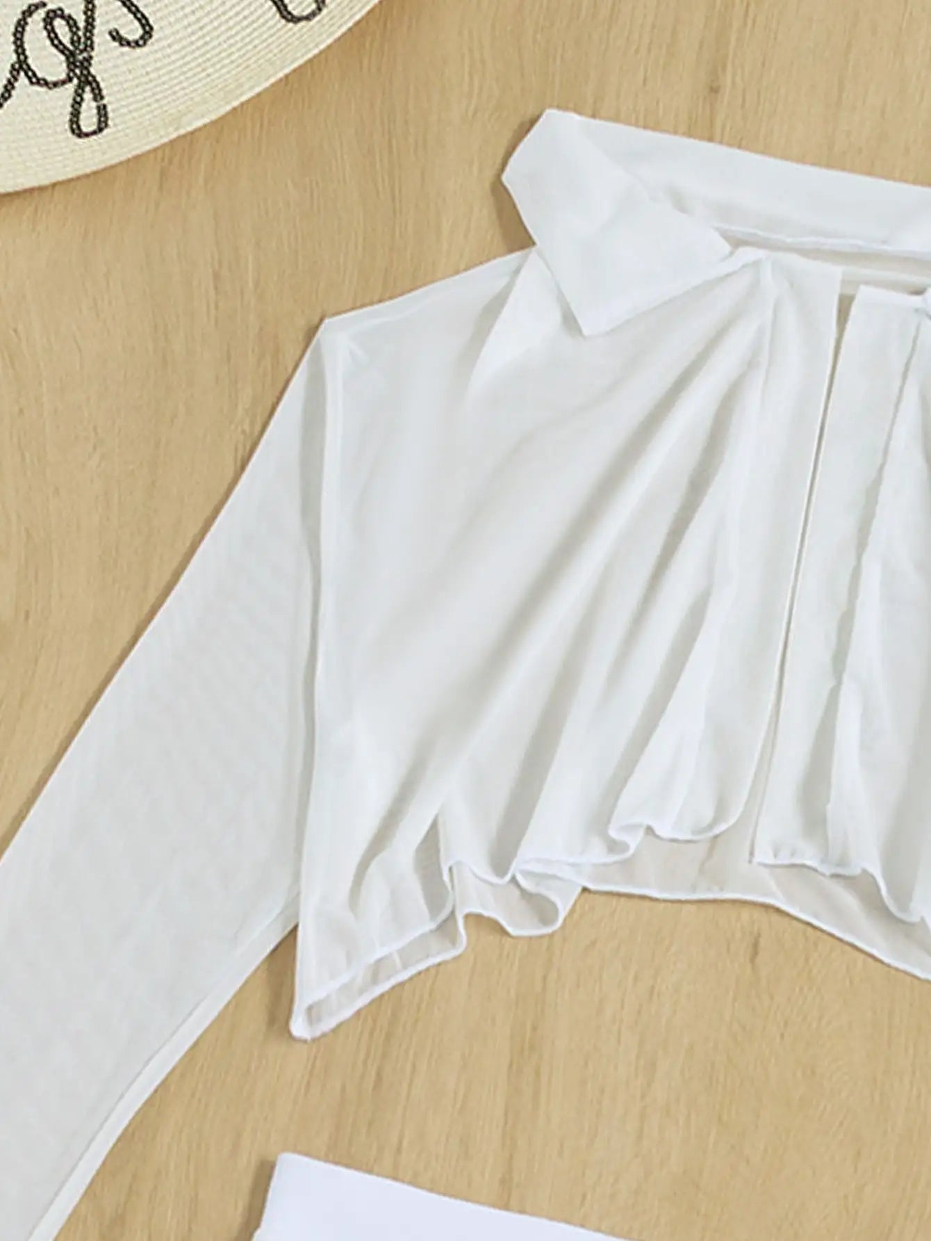 Sheer Mesh Three-Piece Cover-Up Set
