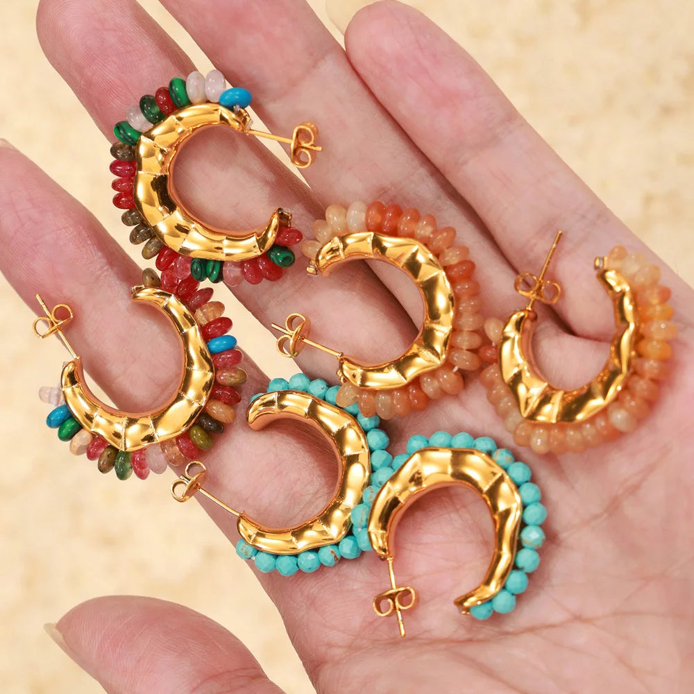 Beaded Hoop Earrings