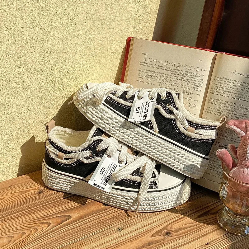 Vintage Canvas Platform Sneakers