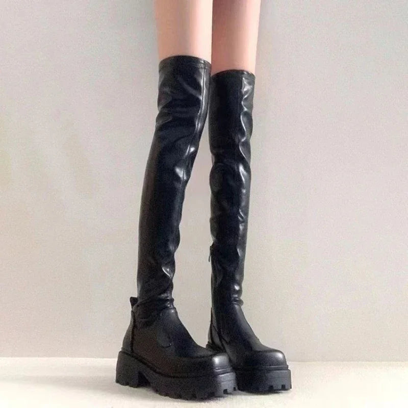 Platform Over-the-Knee Boots