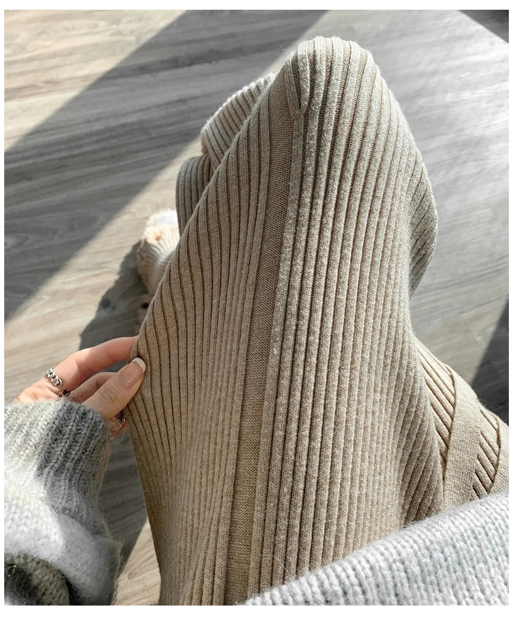 Ribbed Flare Knit Pants