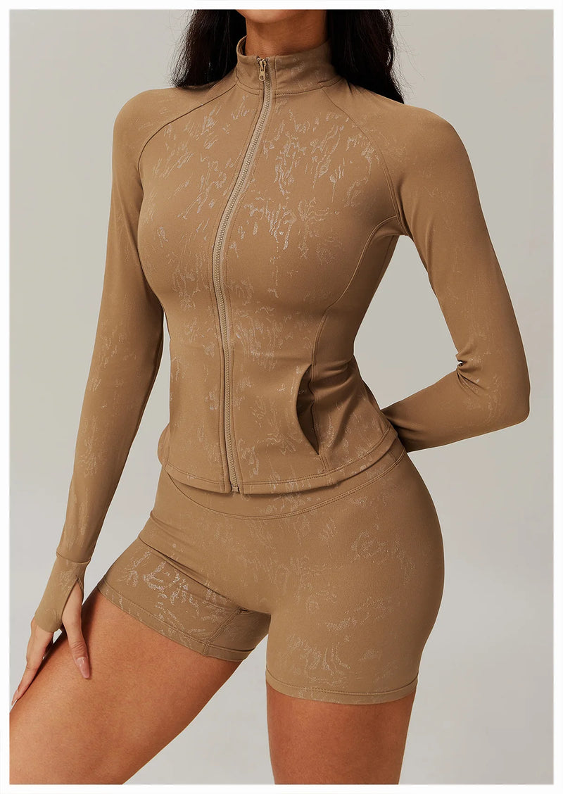Activewear Zip-Up Jacket & Shorts Set