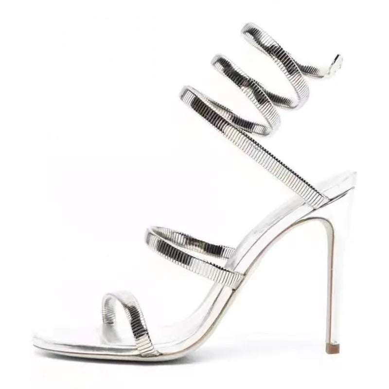 Spiral Strap Stiletto Heels