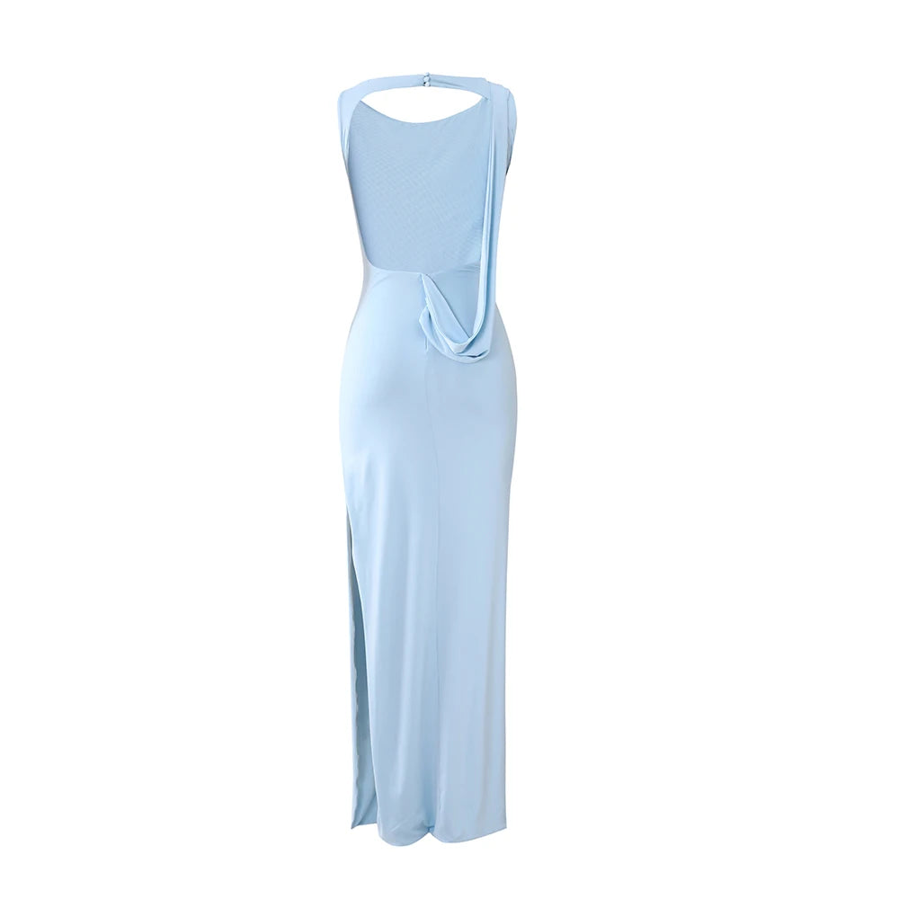 Ruched Sleeveless Maxi Dress