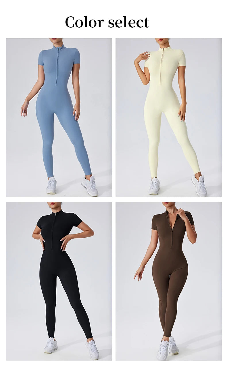 Sculpting Zip-Up Active Jumpsuit