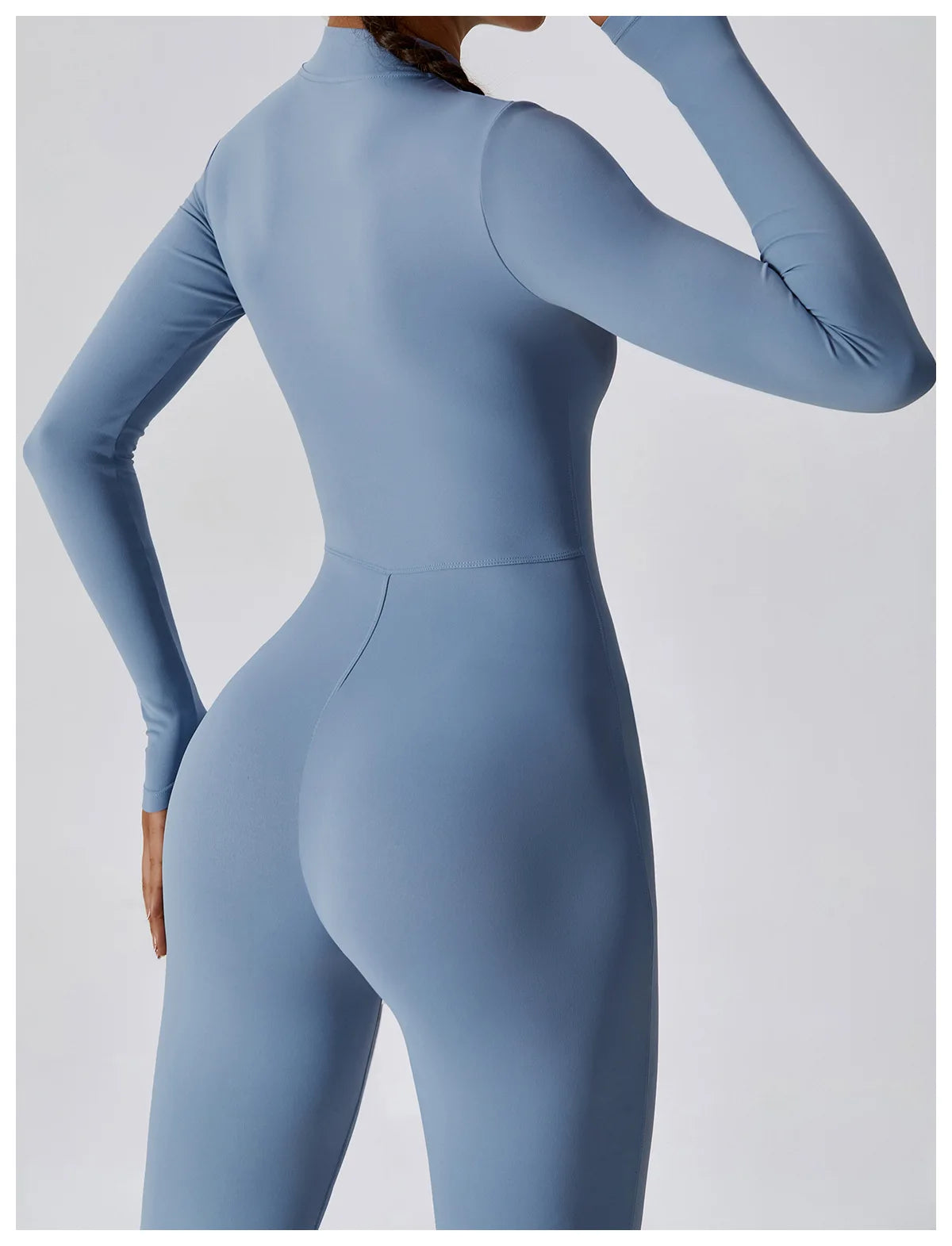 Long Sleeve Zip Fitness Jumpsuit