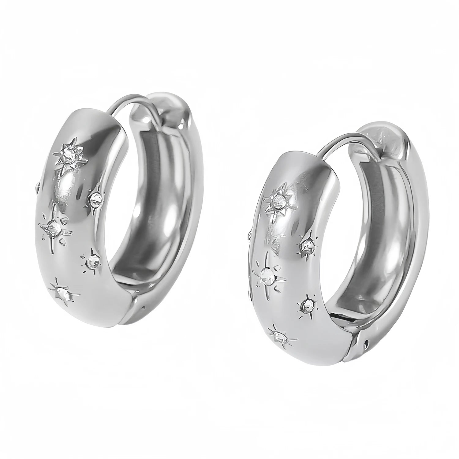 Starburst Gemstone Hoop Earrings