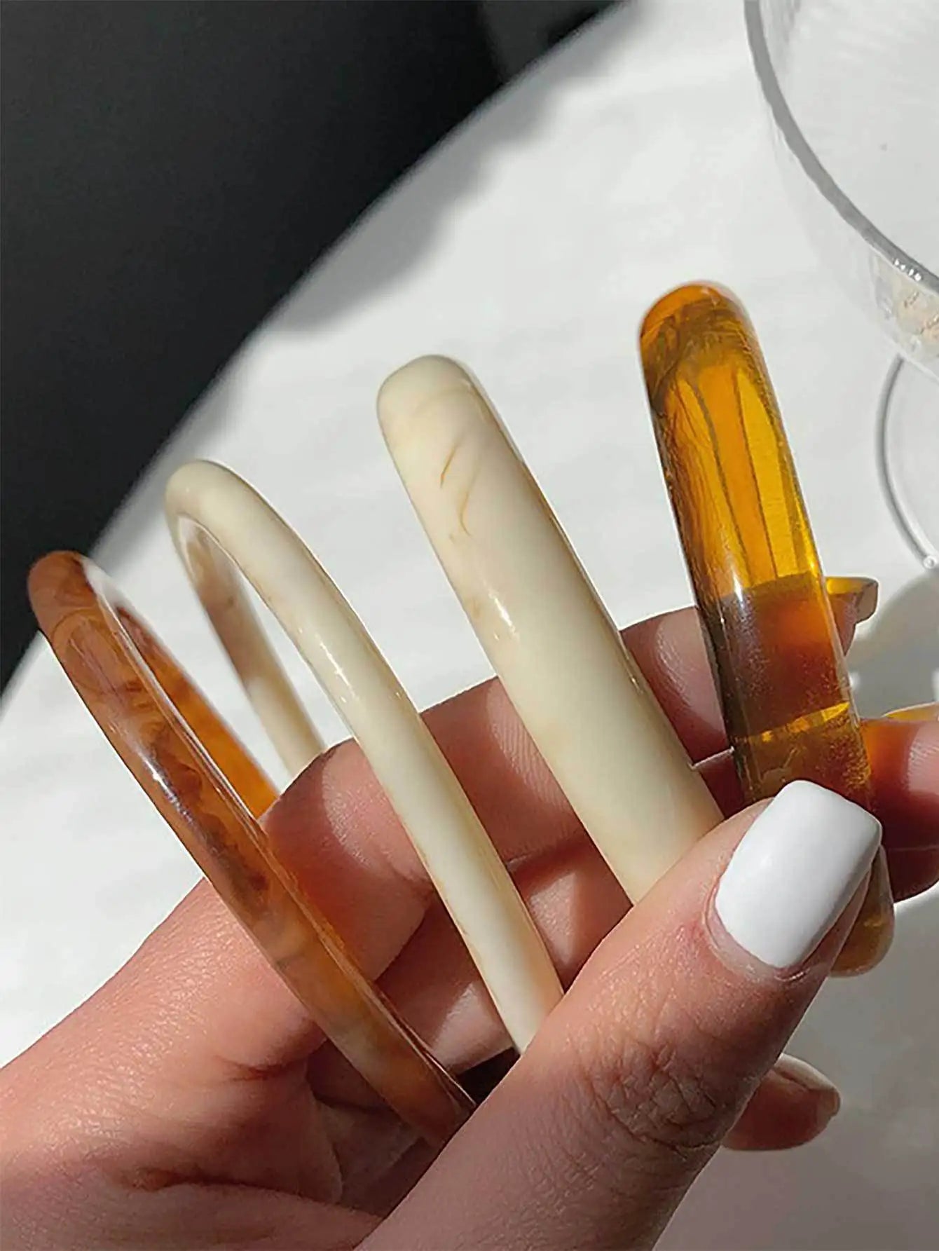 Resin Bangle Bracelet Set