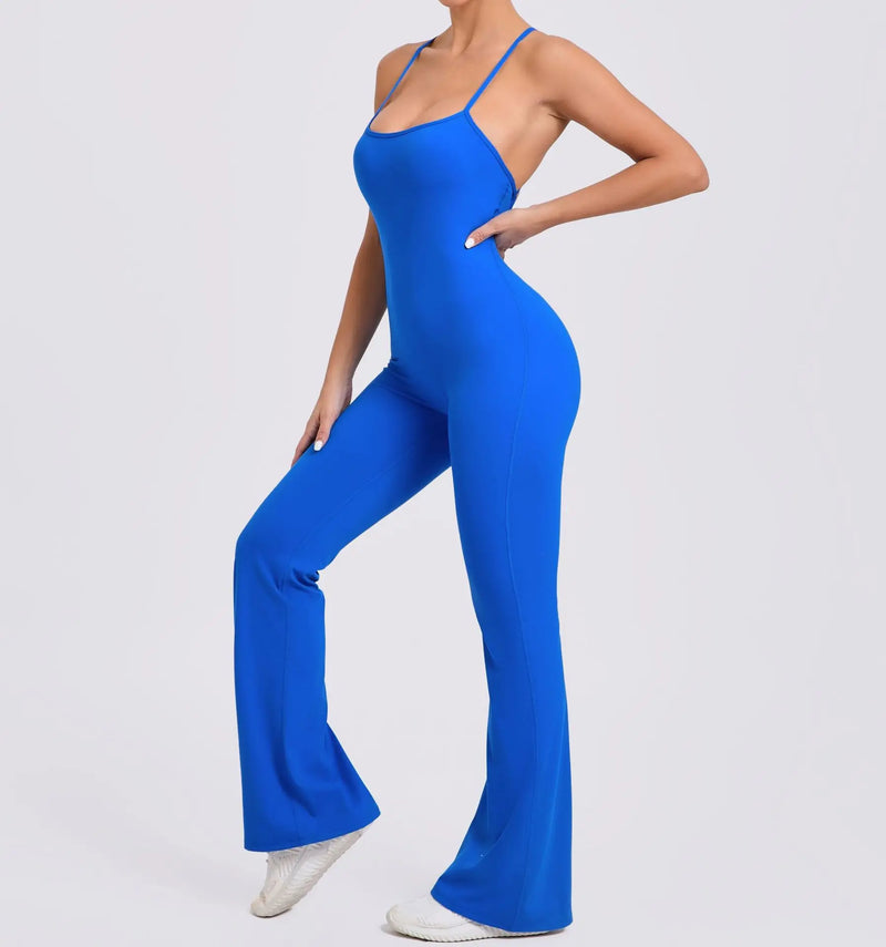 Sleek Noir Flare Jumpsuit