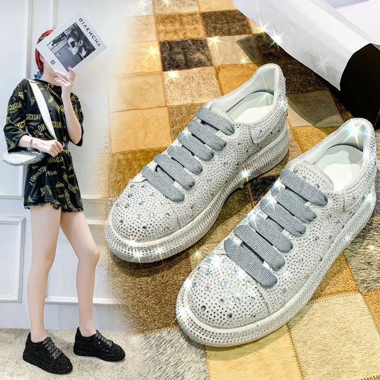 Rhinestone Platform Sneakers