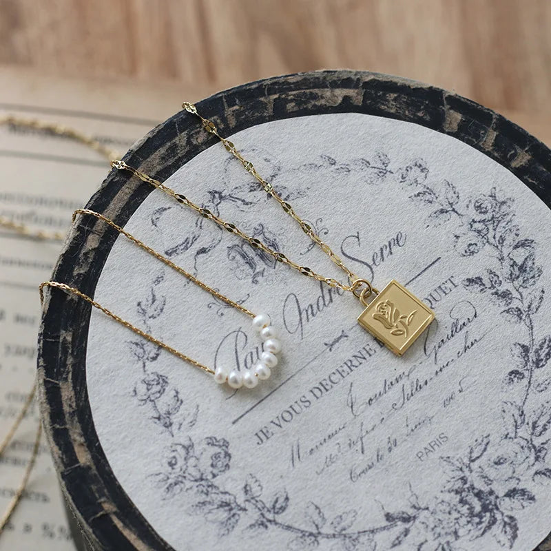 Dainty Pearl Bar Necklace