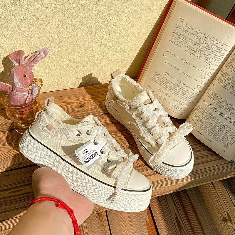 Vintage Canvas Platform Sneakers