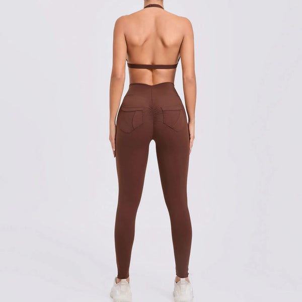 Twist-Front Halter Leggings Set