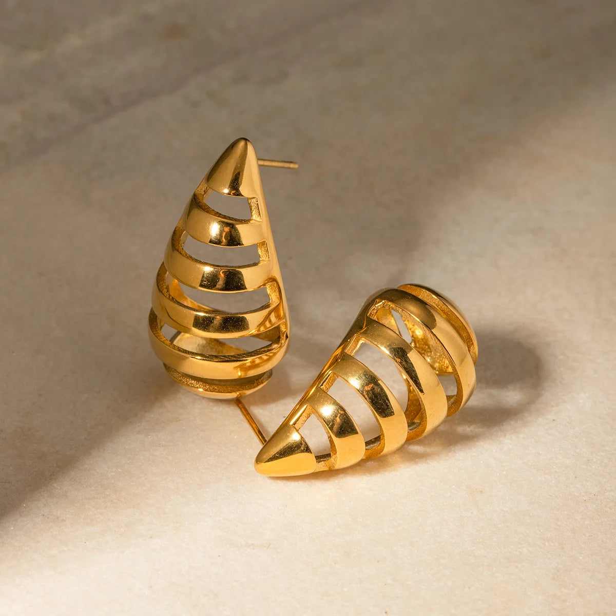 Openwork Spiral Teardrop Earrings