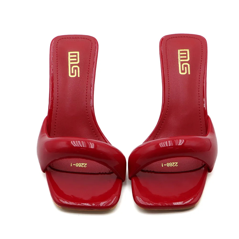Square Toe Slip-On Heels