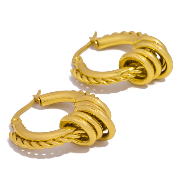 Multilayer Circle Twist Earrings