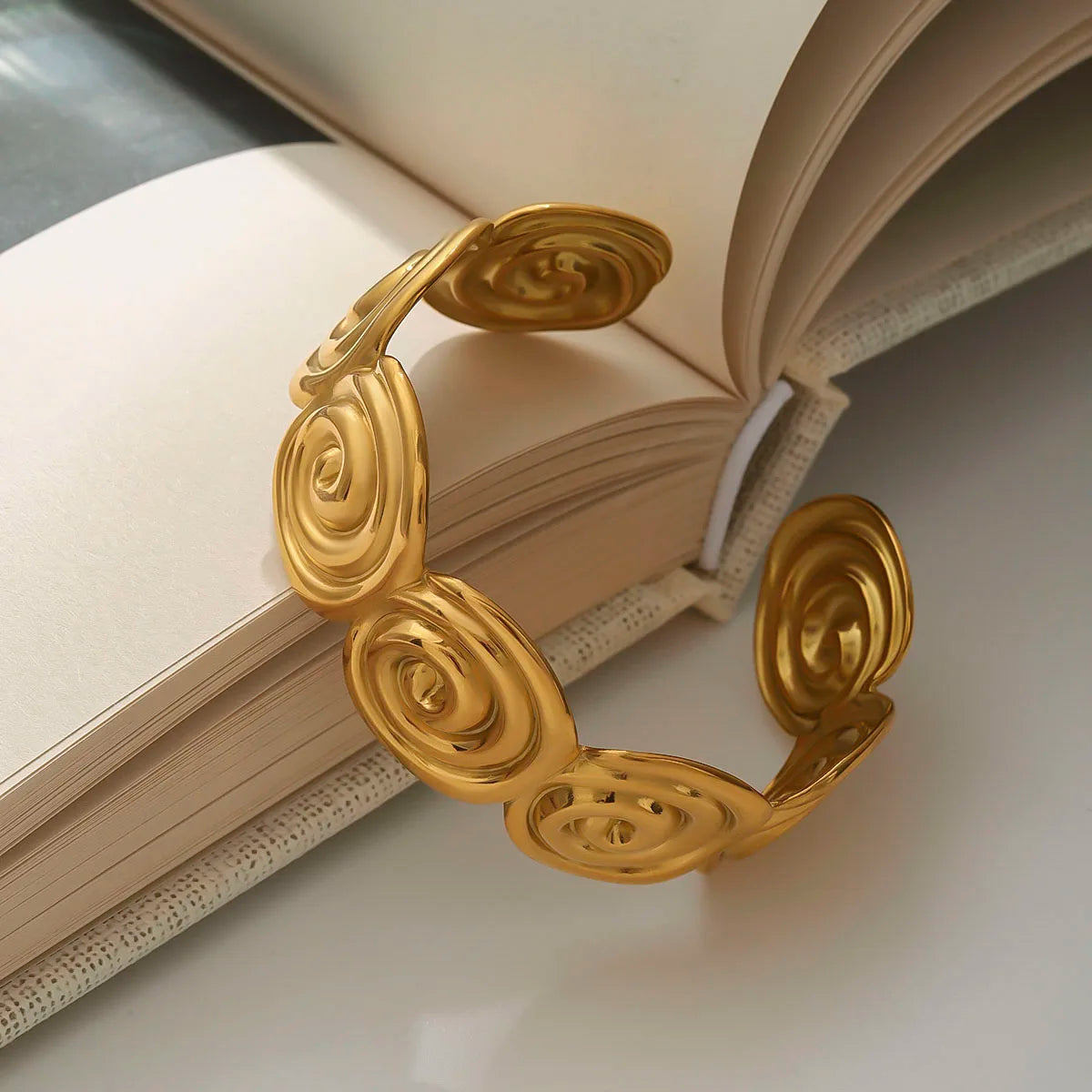 Abstract Spiral Cuff Bracelet