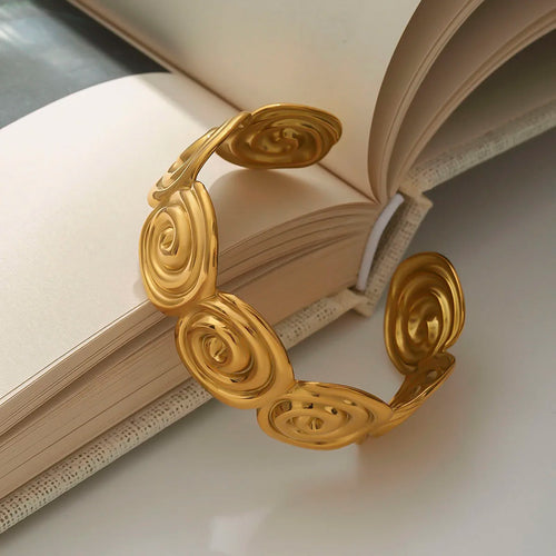 Abstract Spiral Cuff Bracelet