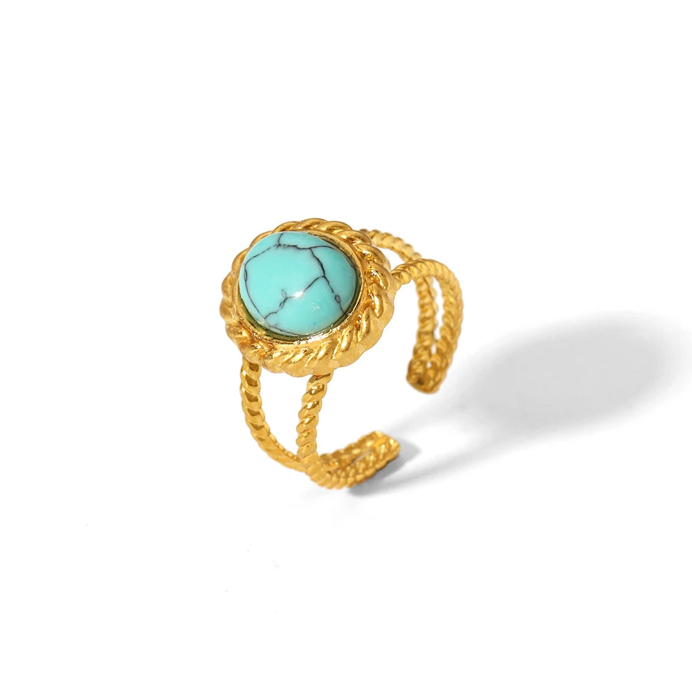 Boho Turquoise Ring Set