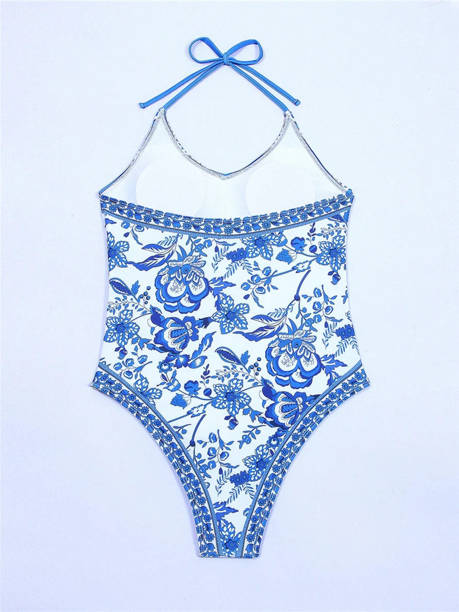 Boho Floral One-Piece Swimsuit