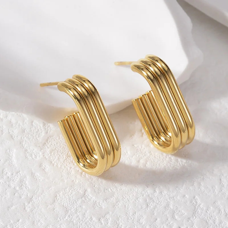 Geometric Gold Hoop Earrings