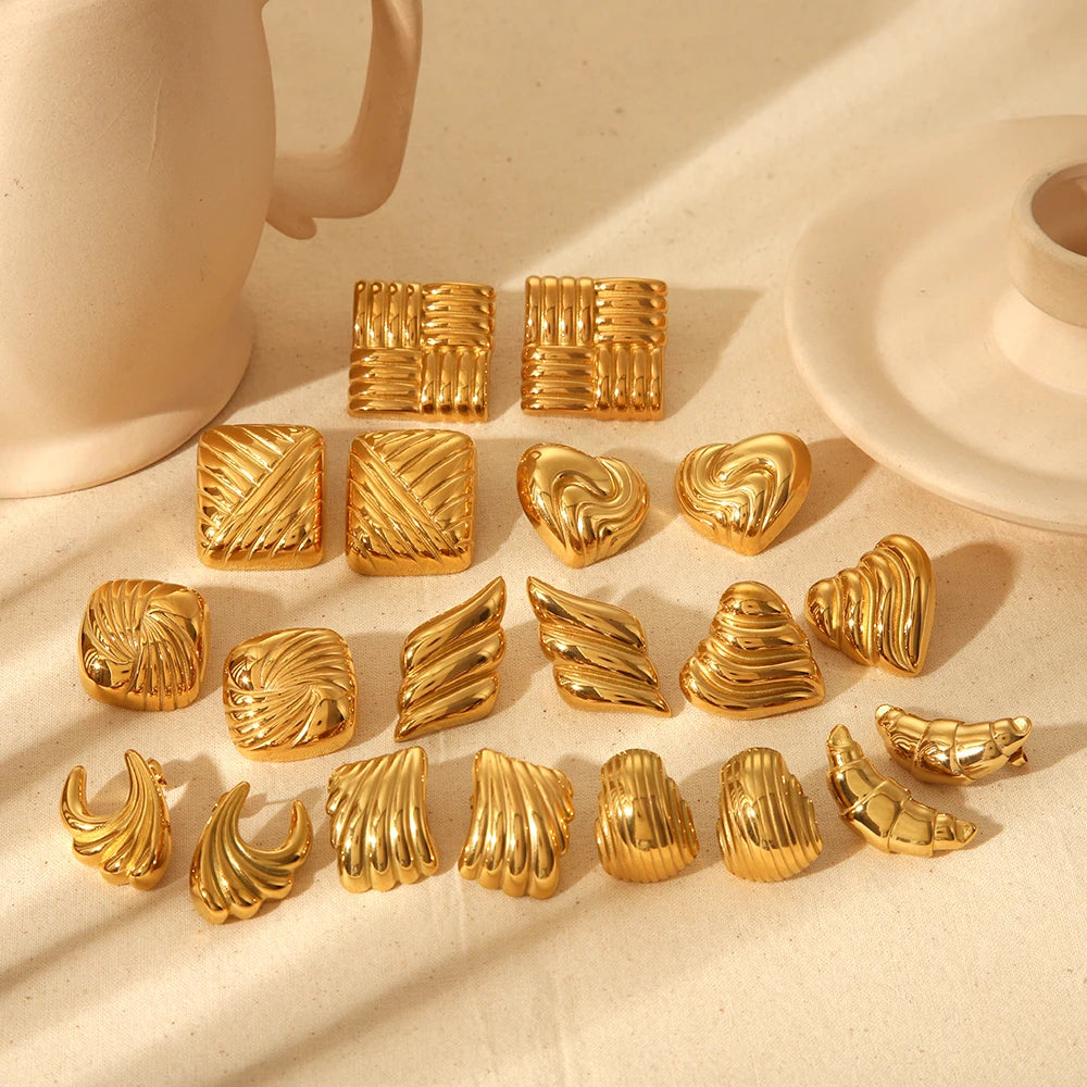 Retro Sculpted Statement Earrings