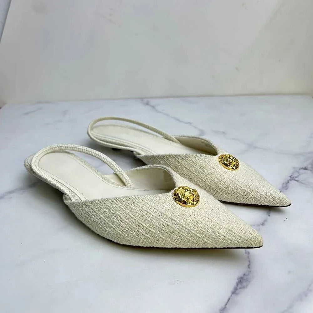 Pointed Toe Slingback Flats