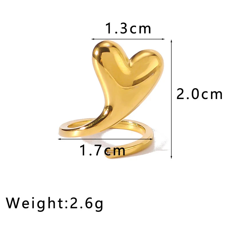 Open Heart Wrap Adjustable Ring