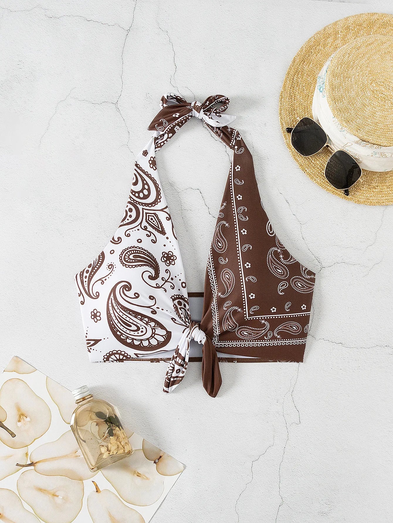 Ribbed Bikini with Gold Hardware