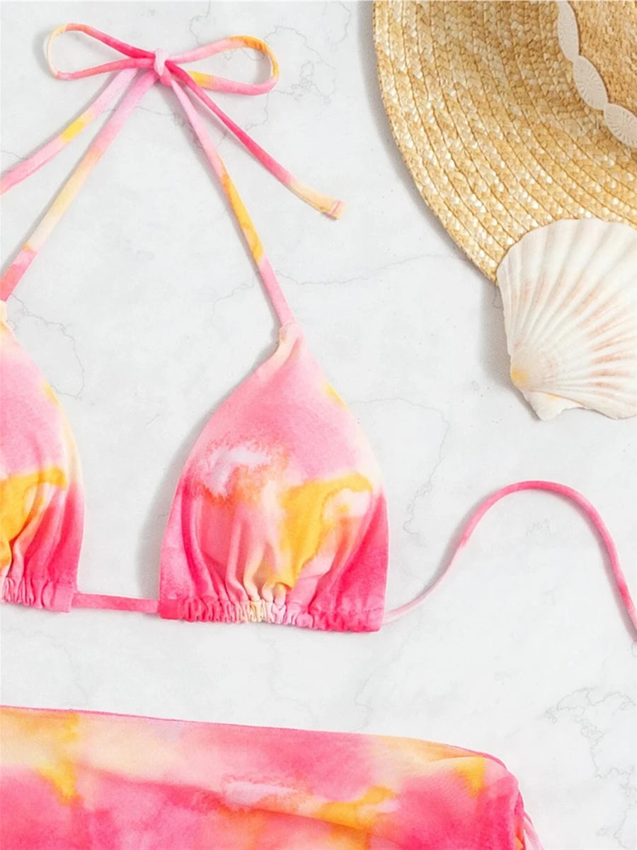 Tie-Dye Bikini with Sarong
