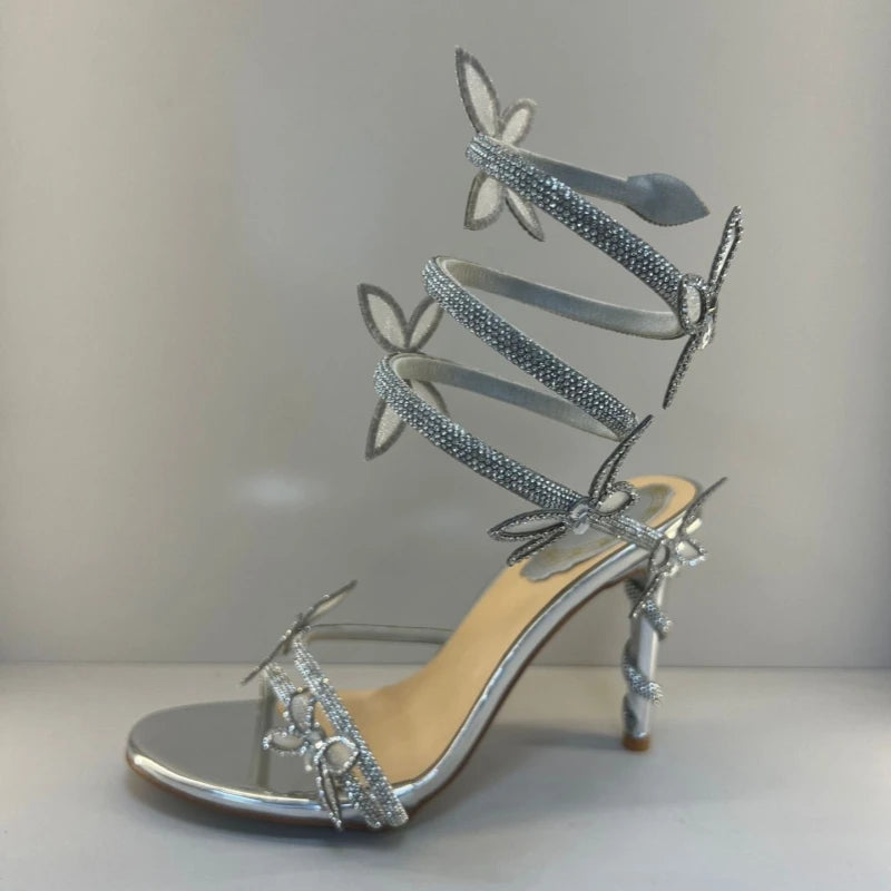 Sparkling Butterfly Wrap Heels