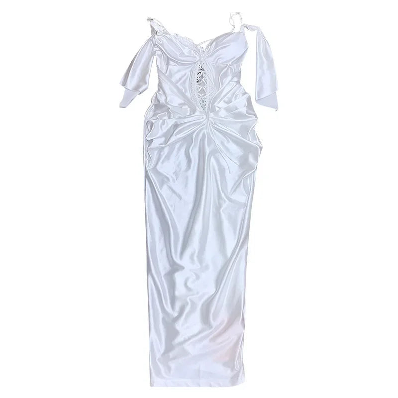 Seraphine Lace-Up Satin Gown