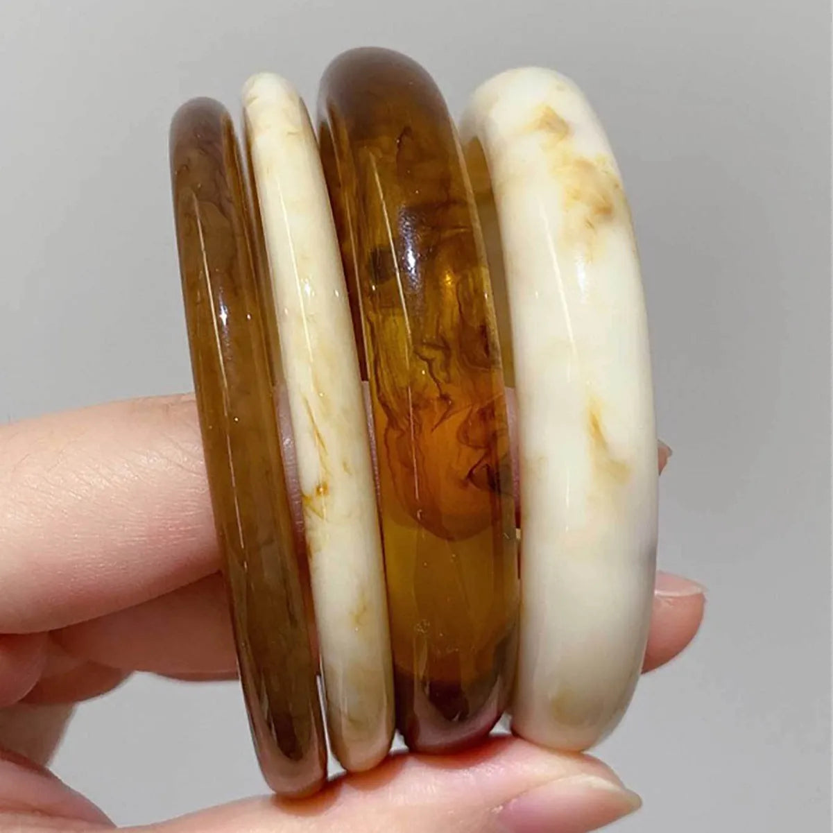 Resin Bangle Bracelet Set