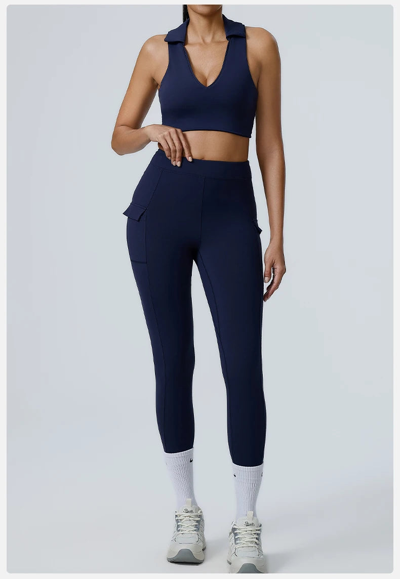 Polo Halter & Cargo Leggings Workout Set