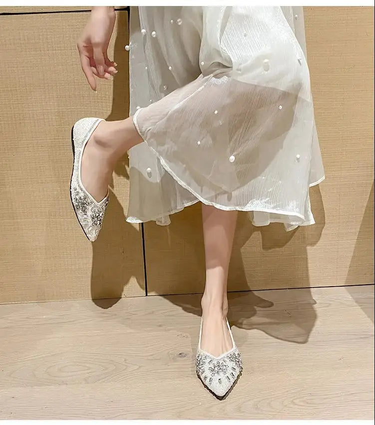 Embellished Pointed Toe Flats