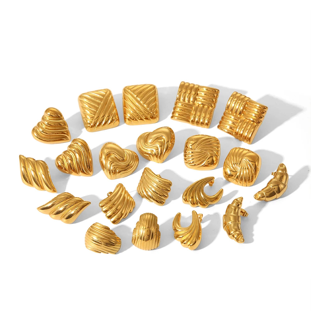 Retro Sculpted Statement Earrings