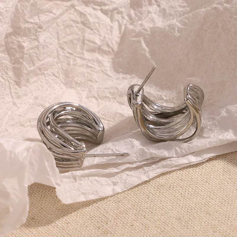 Multi Layer C Shaped Earrings