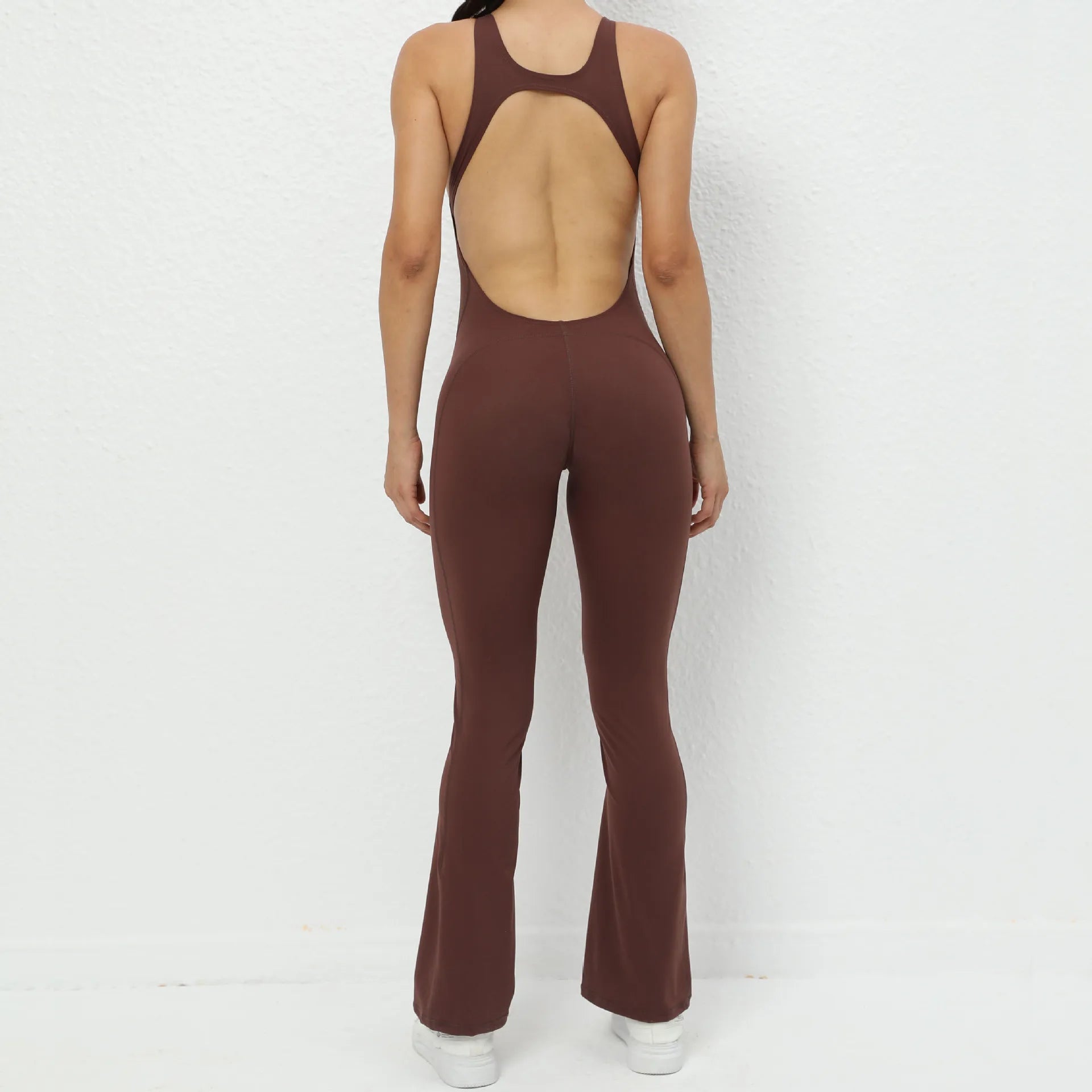 Open Back Flared Leg Jumpsuit