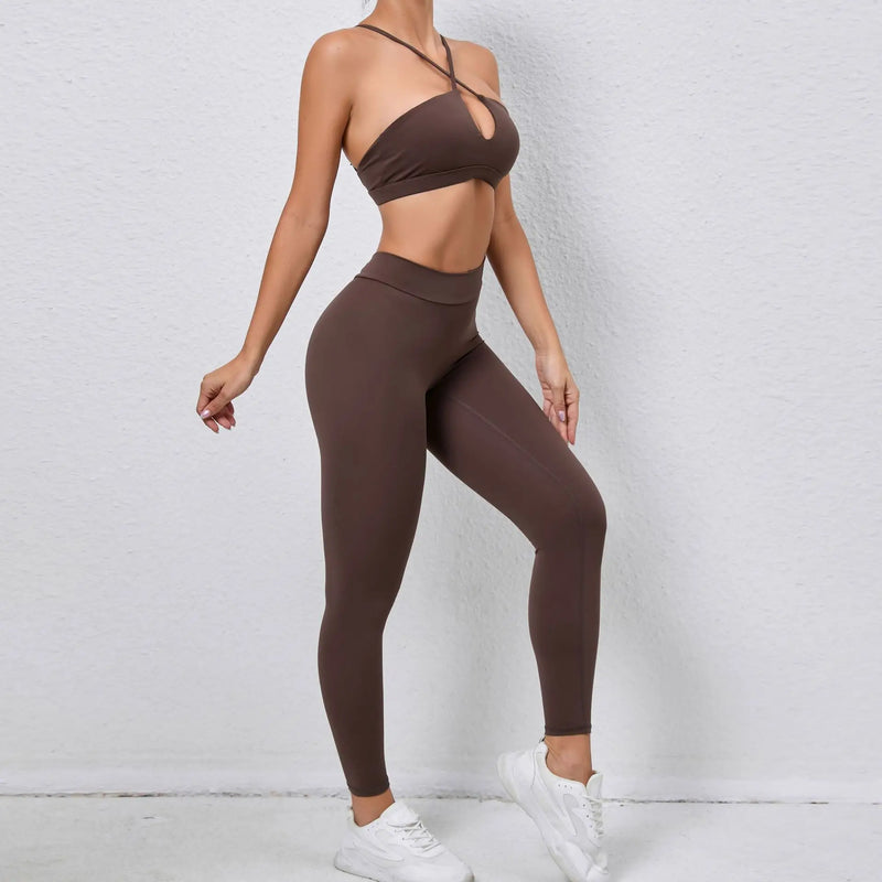 Keyhole Halter Leggings Set