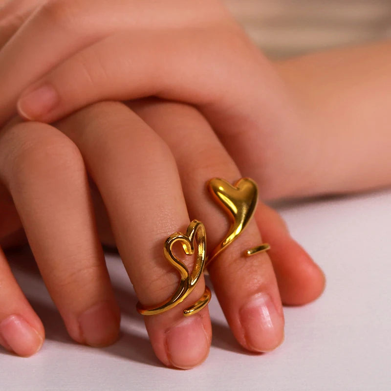 Open Heart Wrap Adjustable Ring