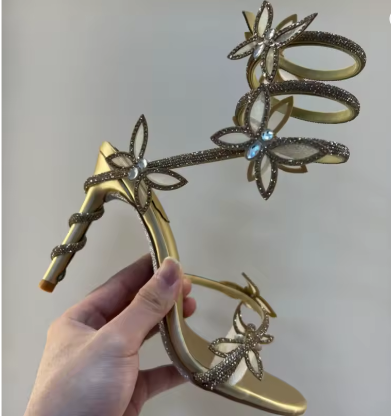Sparkling Butterfly Wrap Heels