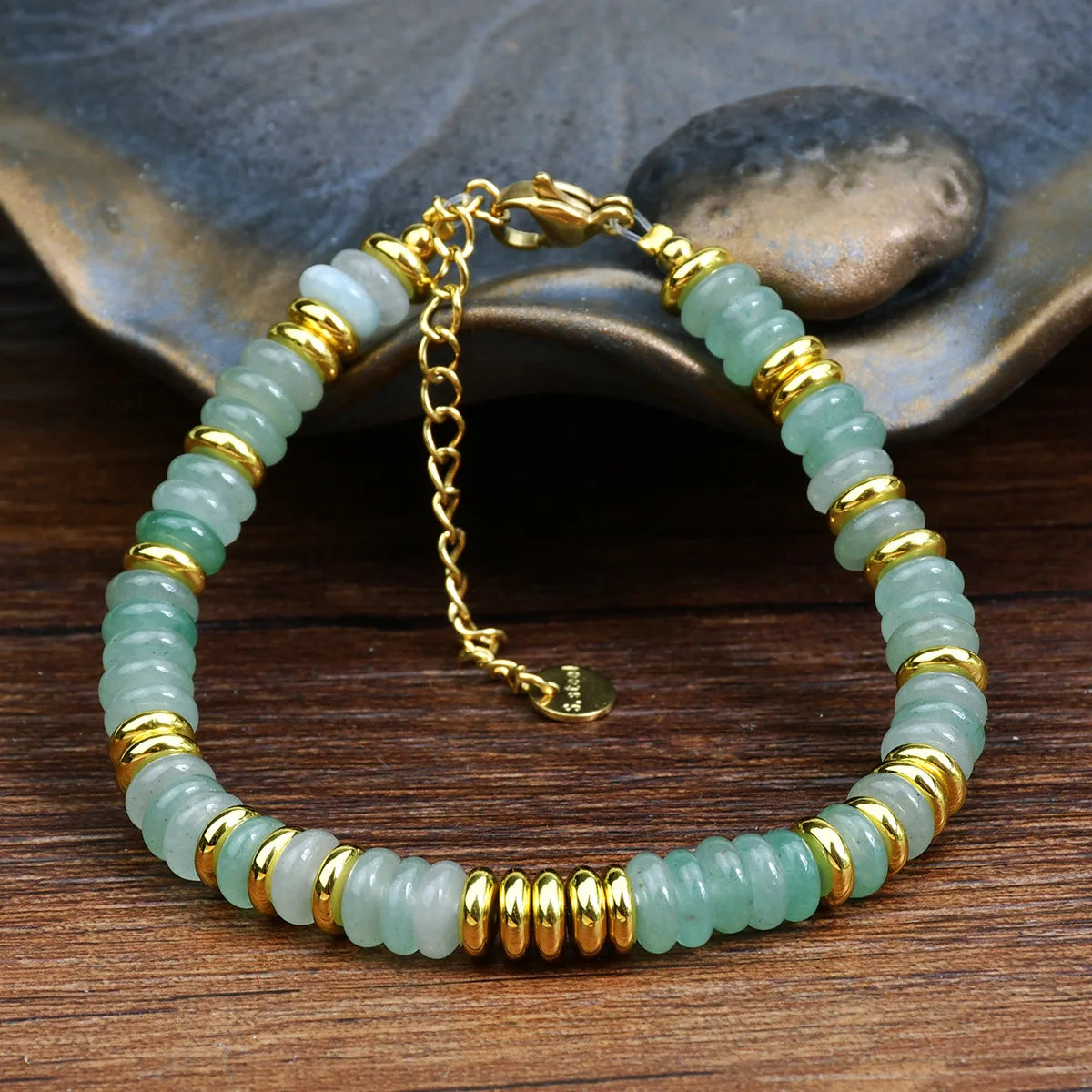Multicolor Beaded Bracelet with Gold Accents